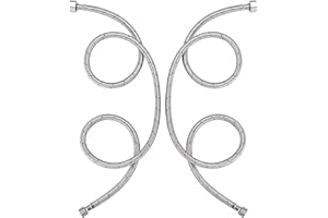 sumerain 48 Inch Length Faucet Flexible Hose 1/2-inch FIP x 3/8-inch Compression Braided Stainless Steel Supply Lines for Bathroom Faucet, Pack of 2