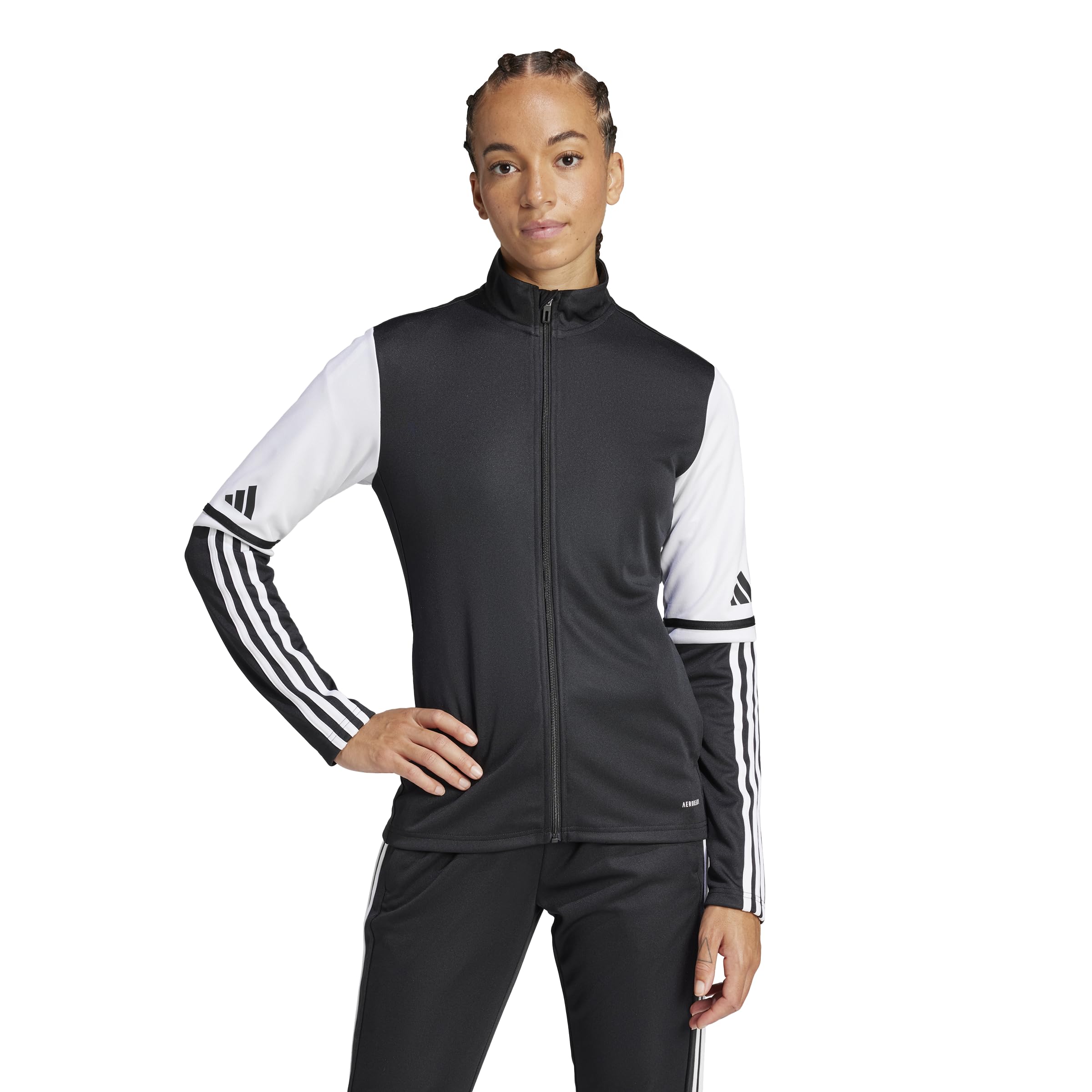 adidas Women’s Squadra 25 Training Soccer Jacket, Black/White, Small