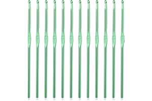 UzecPk 12Pcs 4mm Aluminum Crochet Hooks, Ergonomic Handle Crochet Needle, Crochet Hooks Bulk Set for Beginners Adults