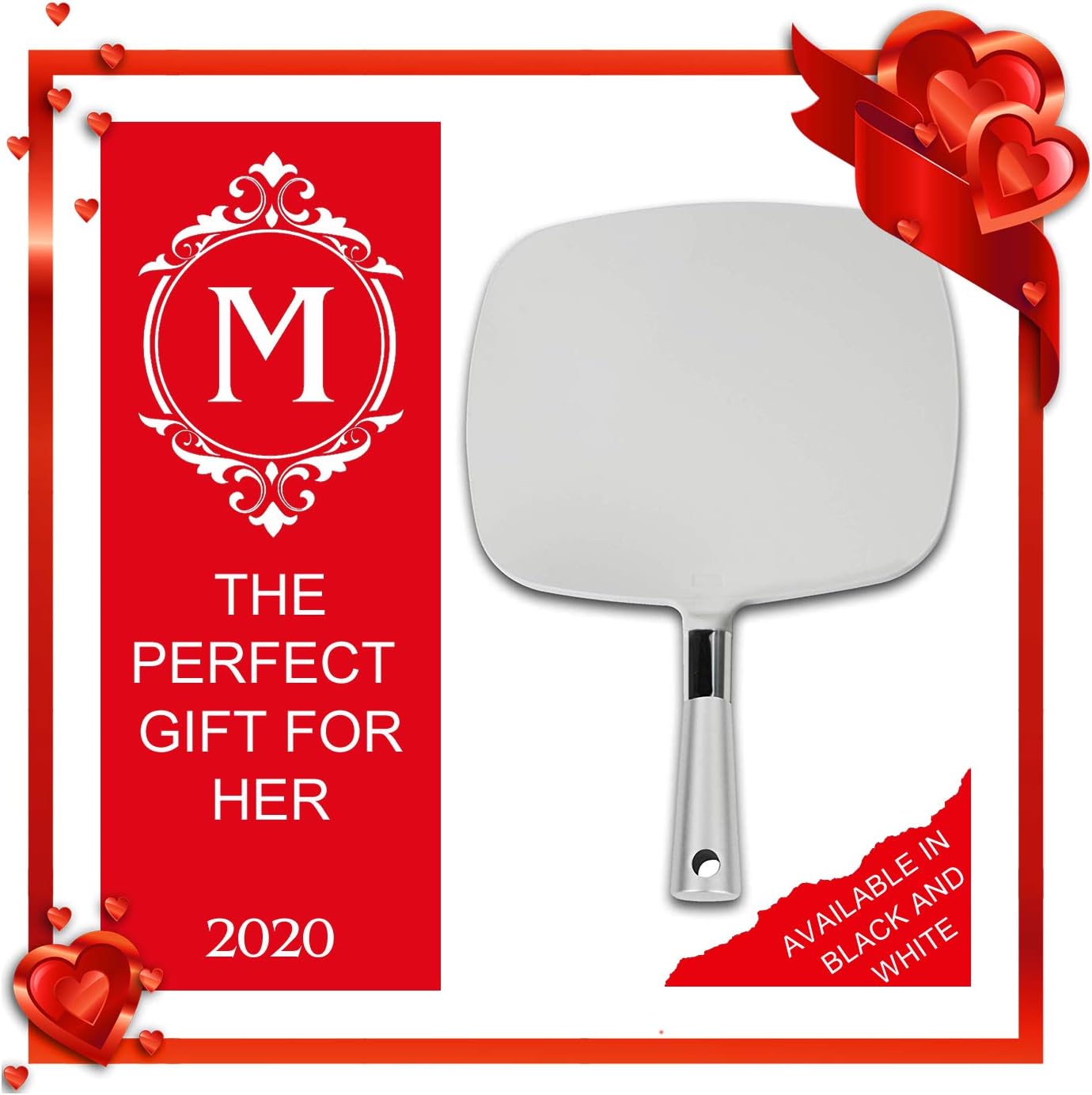 MIRRORVANA Large & Comfy Hand Held Mirror with Handle, Big Handheld Mirror for Barber Shops Hairdressing, Dental Offices - Image 3