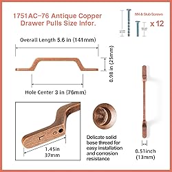 Goo-Ki 6 Pack 3"(76mm) c-c Kitchen Cabinet Hardware