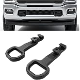 Front Tow Hooks Compatible with 2019-2026 Ram 2500 | Black Steel Recovery Tow Hook Replacement for 68349551AD, Front Bumper Tow Hooks, Set