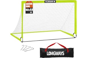 LOMGWAYS Soccer Goal – Foldable Frame Net for Kids + Youth – Indoor + Outdoor Soccer Goal with Carry Bag – Easy Setup – Multiple Sizes for Practice & Games