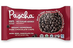Pascha, Organic Chocolate Chips 100% Cacao Unsweetened, 8.8 Ounce