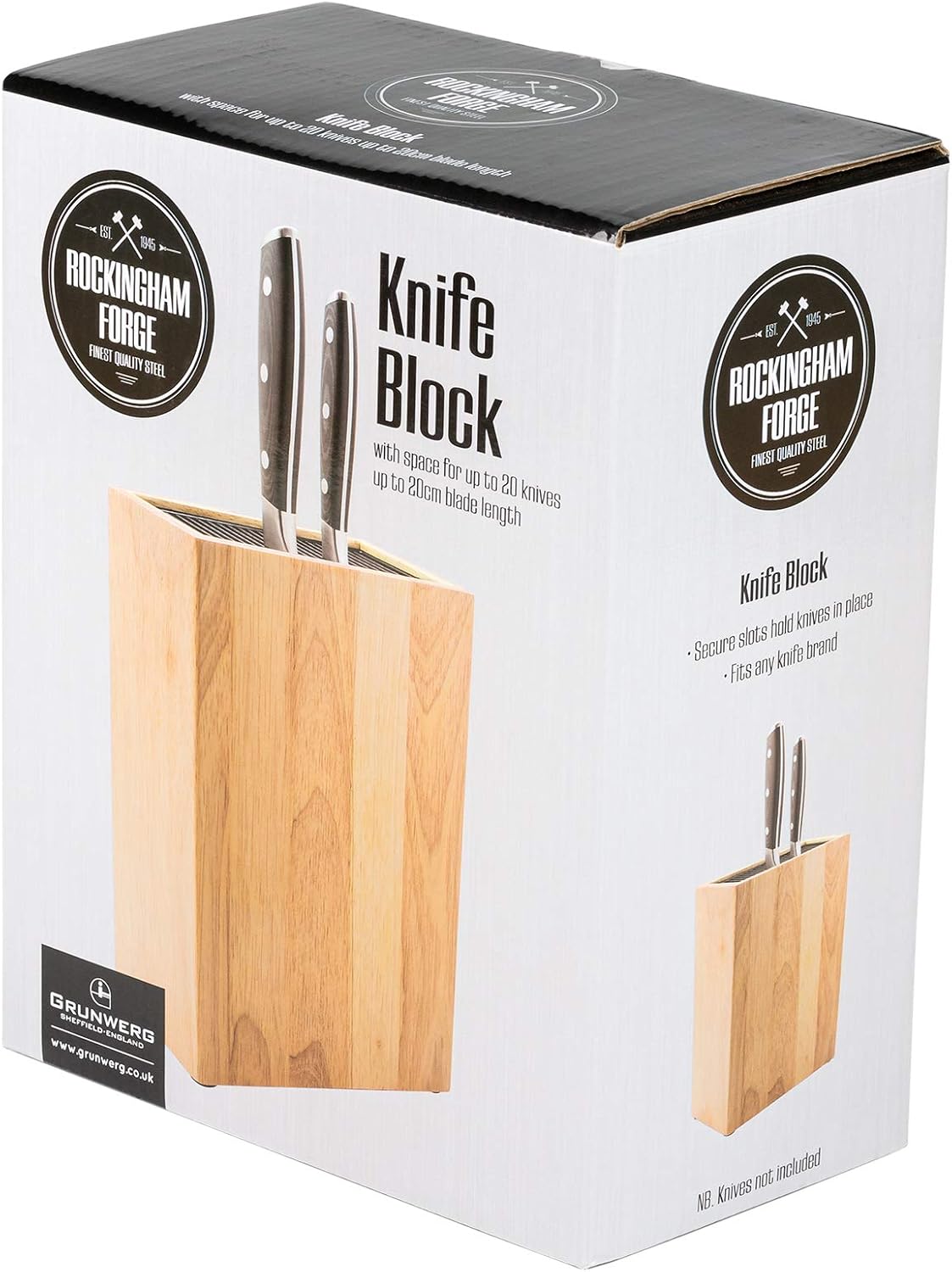 Rockingham Forge Upright Wooden Bamboo Universal Knife Block for up to 20 Knives - Image 4