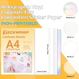 TECKWRAP Holographic Sticker Paper Laminate Film A4 28 Sheets Rainbow Glossy view 2