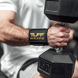 TuffWraps 16" Wrist Straps for Gym - No Thumb Loops