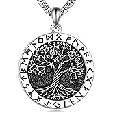 S925 Sterling Silver Cross/Memento Mori/Anchor/Lion/Om/Star Of David/Aztec Calendar/Eye Of Horus/Arrowhead/Saint Benedict Pendant 22+2" Stainless Steel Chain Necklace Jewelry Gifts for Men Women