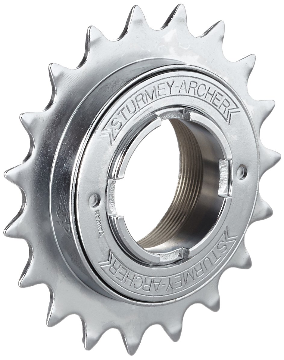 Sun Race 19 Teeth Free Wheel for Chain - Chrome, 1/2 x 1/8 Inch
