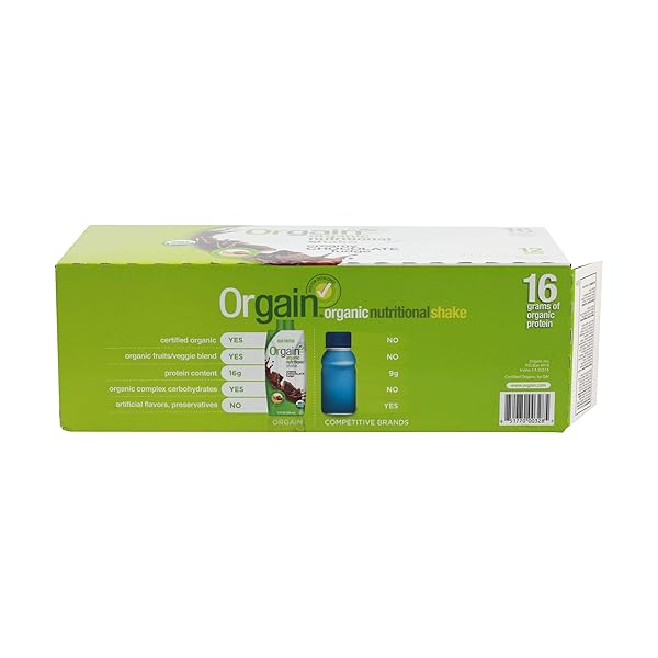 ORGAIN ORGANIC CREAMY CHOCOLATE FUDGE SHAKE 12 PACK, 11 FZ