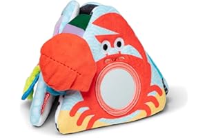 Melissa & Doug Ocean Tummy Time Triangle Infant Baby Toy, Soft Sensory Toy with Textures, Mirror, for Newborns to Ages 6 Mont