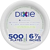 Dixie Ultra 6.8 Inch Medium-Weight Paper Plate by GP PRO, White, 500 Count (125 Disposable Plates Per Pack, 4 Packs Per Case), UX7WH