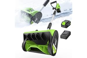 STEELITE 21V 4.0Ah Cordless Snow Shovel, 12-Inch Battery Powered Snow Blower with 20-Feet Throwing Distance, Quick Charger, D
