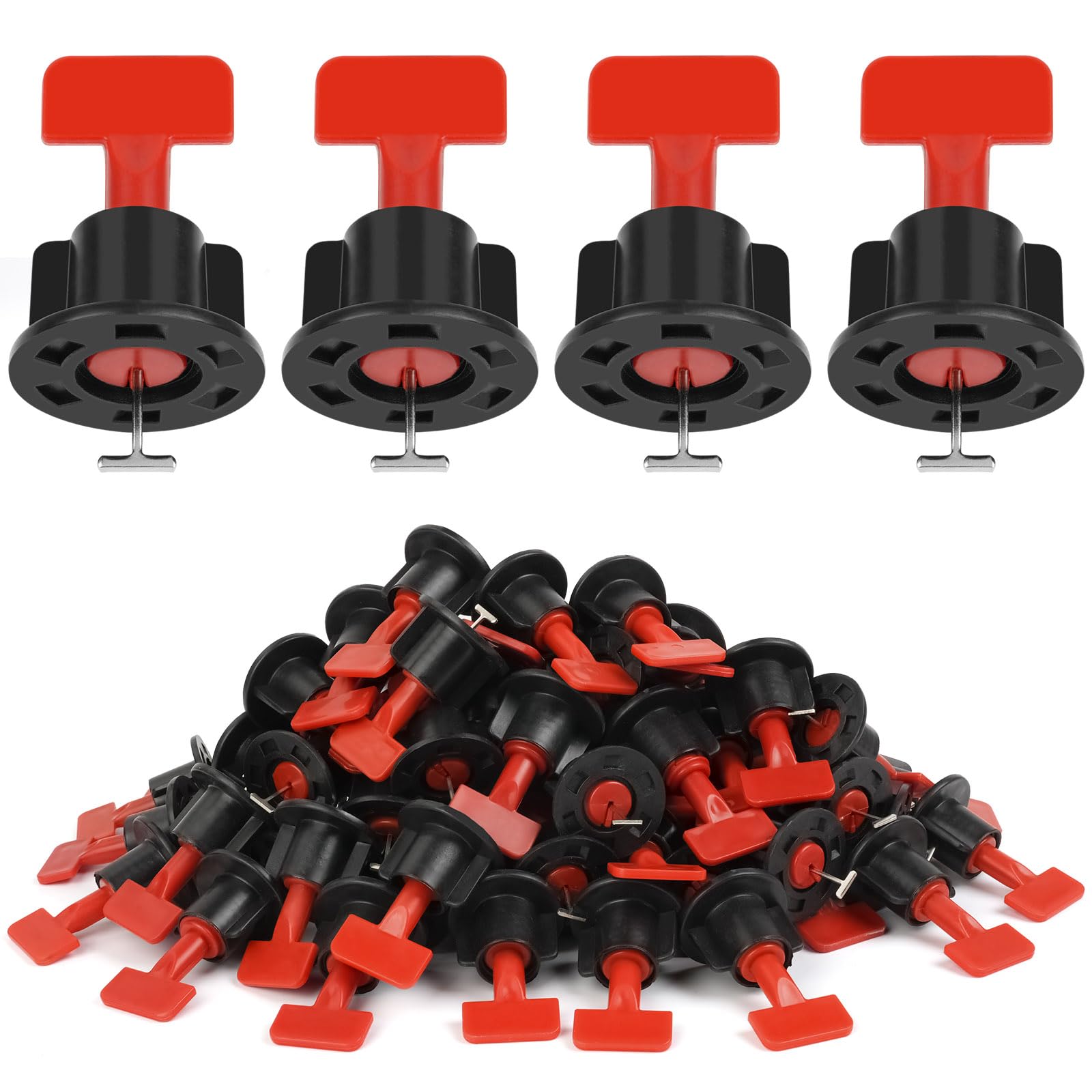 Flintronic Tile Leveling System, 80PCS Resuable Tile Leveling System Kit with 2 Special Wrenches, Tile Leveling Clips Tile Installation Tool for Stone and Floors