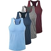 Vislivin Workout Tank Tops for Men Quick Dry Y-Back Tanks Bodybuilding Sleeveless Shirts-4 Packs