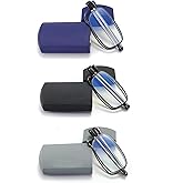 sevenplus 2 Pack Reading Glasses Blue Light Blocking, Anti UV Glare, Foldable Computer Spring Hinge Readers for Women Man