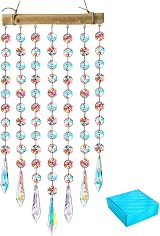 HDCRYSTALGIFTS 13" Crystal Sun Catcher Rainbow Maker Prisms Wind Chime view 1