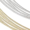 BENECREAT 18 Gauge Round Flexible Coil Wire - Gold and Silver Spiral Copper Wire for Garment Decoration, Embroidery and Jewelry Making