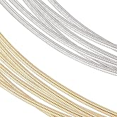 BENECREAT 18 Gauge Round Flexible Coil Wire - Gold and Silver Spiral Copper Wire for Garment Decoration, Embroidery and Jewelry Making