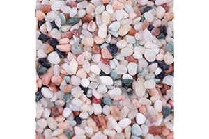 Ausluru 5lb Natural Pea Sand Decorative Rocks, Polished Pebbles Ideal for Fish Tank, Vases, Succulents, Home Decor and Garden Landscaping, Countryside