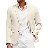 COOFANDY Mens Casual Cotton Linen Blazer Lightweight Linen Sport Coat Two Button Suit Jacket