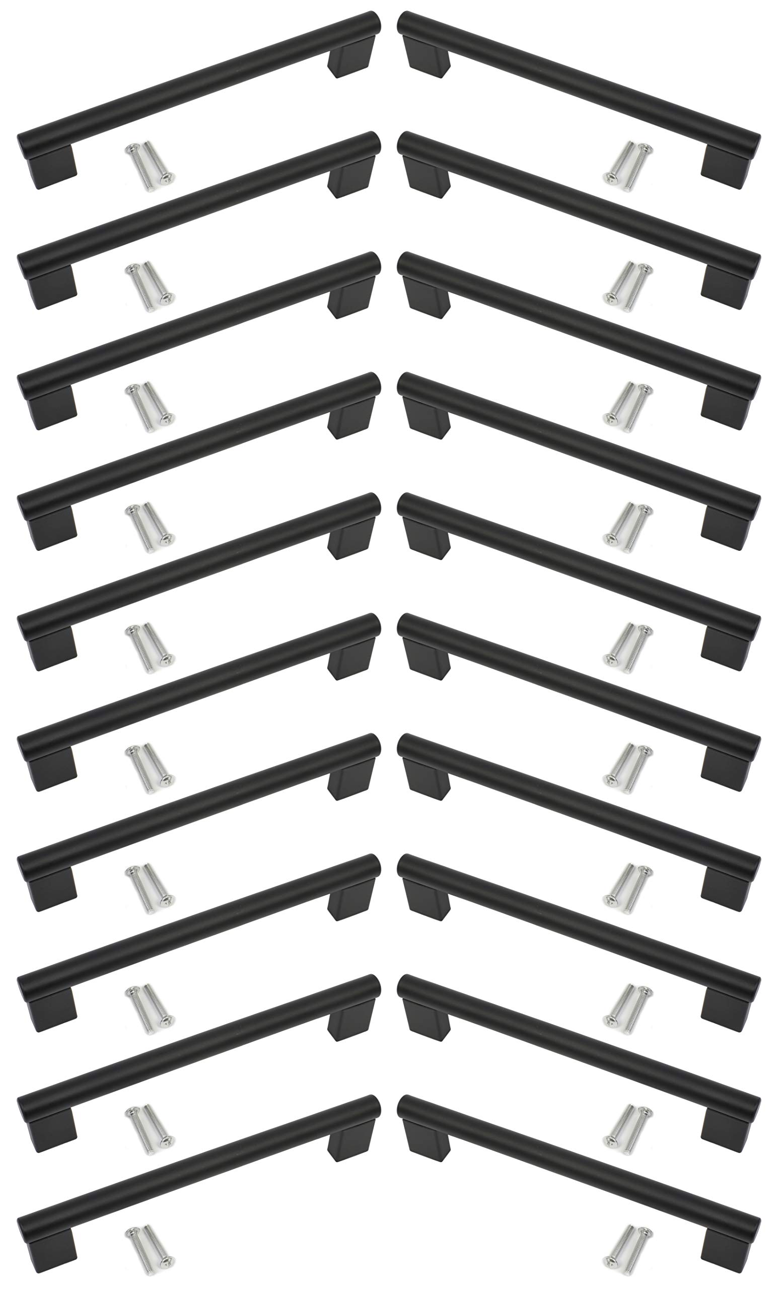 BSM Marketing Keyhole Boss Bar Cabinet Handles Matt Black 320mm Kitchen Door Pulls Pack of 20