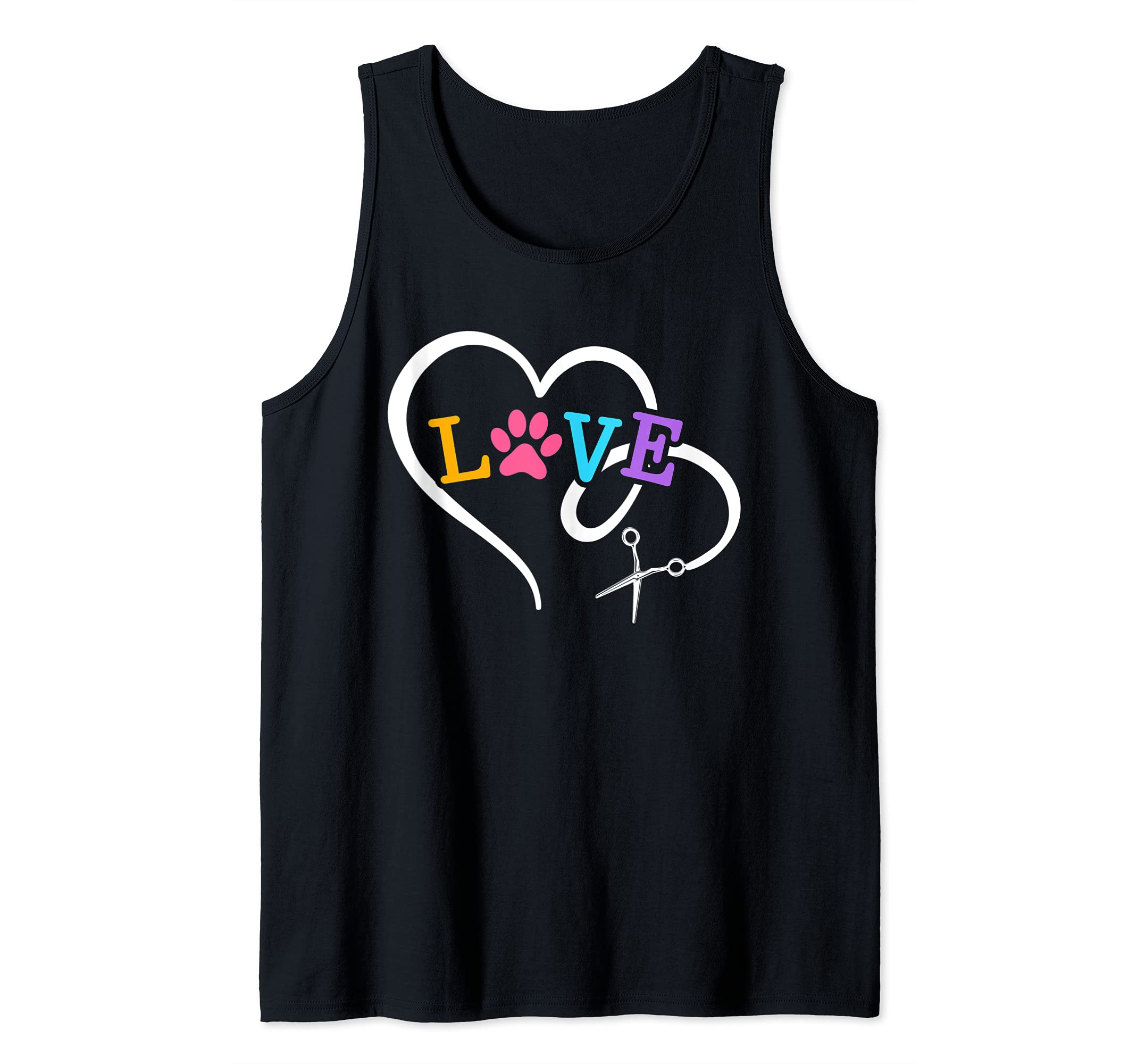 Cute Dog Groomer Animal Heart Puppy Grooming Love Tank Top