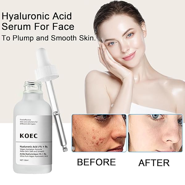 HYALURONIC ACID 2% + B5,FACE MOISTURISER, HYALURONIC ACID SERUM FOR FACE HYDRATED, HYALURONIC ACID FACE SERUM FOR WOMEN PLUMP AND SMOOTH SKIN, HYLURONIC ACID SERUM FOR FACE ANTI AGING, SKIN CARE