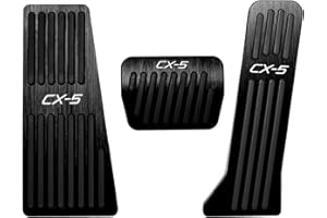 BOYUER 3PCS Anti-Slip No Drilling Aluminum Rest Brake Gas Accelerator Pedal Covers Foot Pedal Pads Kit For Mazda CX-5 2013-2025 (Black)