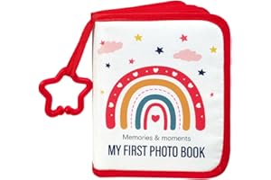 MEWISE Baby First Year Baby Memory Book-Personalized Baby Photo Album for First Year Memories,Durable & Multi-Functional,Perfect for Capturing Precious Moments (Rainbow)
