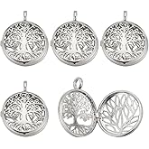 SUNNYCLUE 10Pcs Stone Holder Cage Necklace Cage Pendants Locket Charms Hollow Stone Holder Locket Charms Spiral Bead Tree of Life Pendants for Jewelry Making DIY Necklaces