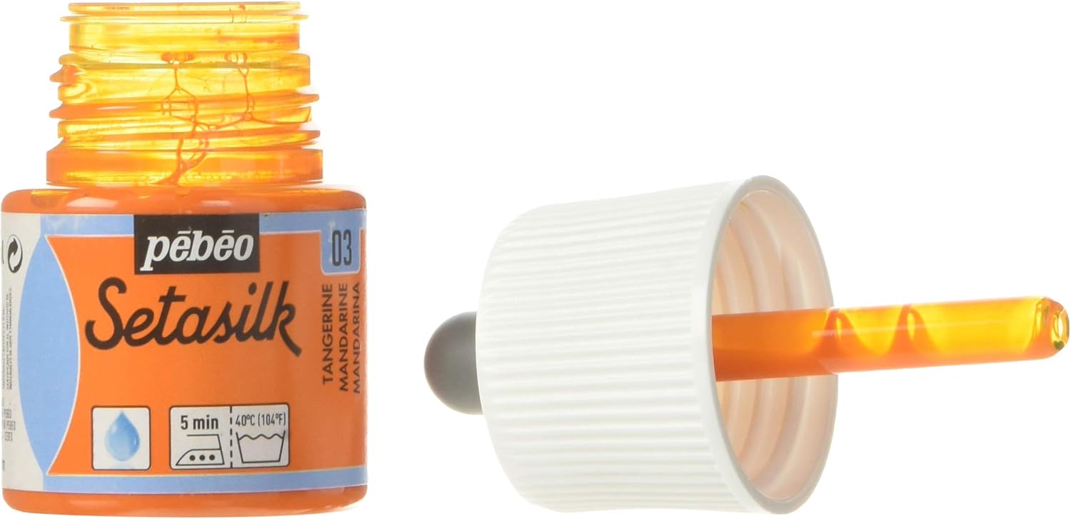 Pébéo - Setasilk Tangerine 45 ml Bottle - Silk paint - 45 ml Pipette cap bottle - Tangerine, 45 ml (Pack of 1) - Image 4