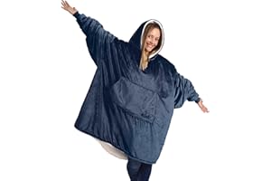 THE COMFY Original | Sherpa Lined Microfiber Fleece Wearable Blanket, Oversized Design with Hood and Pocket from Shark Tank
