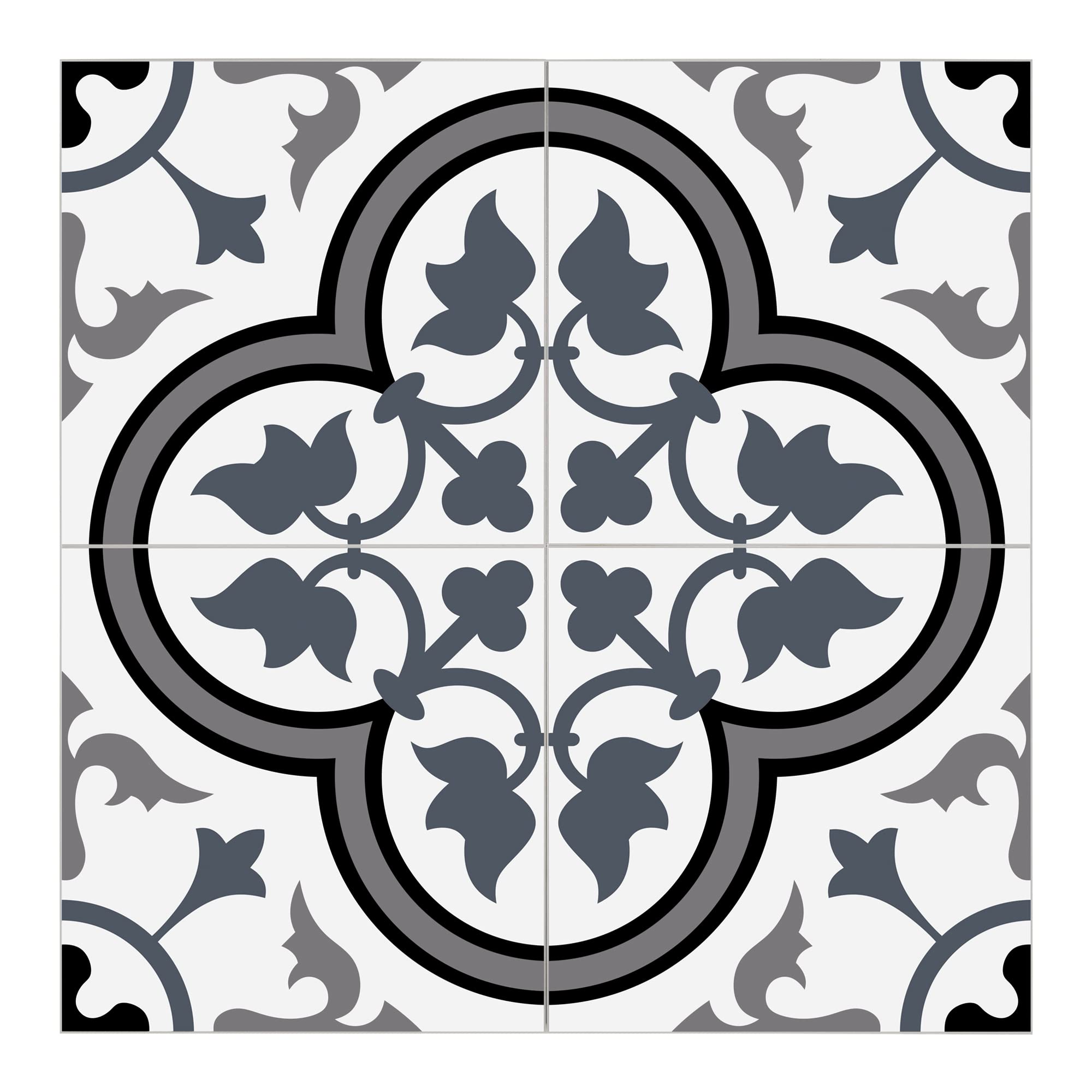 Photo 1 of The Tiles Plaza Peel and Stick Encaustic Backsplash, Blue Patterned Vintage Stick on Tile, Stone Composite Self-Adhesive Wall Tile Sticker for Kitchen Bathroom Fireplace Stairs, 10 Sheets