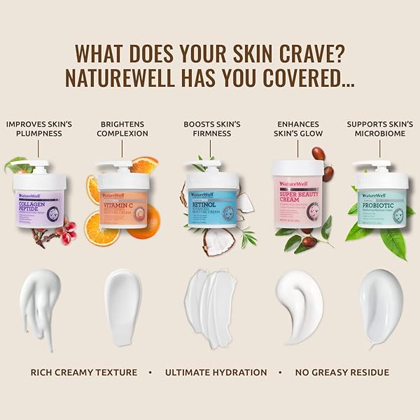 NATURE WELL CLINICAL SUPER BEAUTY ANTI-AGING CREAM FOR FACE, BODY, & HANDS, ULTIMATE BEAUTY SOLUTION FEATURING COLLAGEN TRIPEPTIDE & MARINE ALGAE, SMOOTHING & PLUMPING, 16 OZ