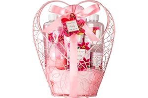 SAINT ROY Gift Basket For Women, Mother's Day Gift for Mom Spa Set Lily & Peony Home Spa Set, Beauty Personal Care Set Jojoba Oil, Spa Self Care Kit, Bath Body For Thank You, Birthday, Mom, Anniversary Gift