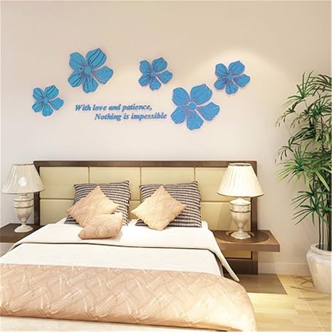 80cm Blu Un 210 Xjklfjsiu 3d Camera Da Letto Comodino Adesivi Murali Tridimensionali Che Vivono Adesivi Murali Camera Fiori Decorativi Escuelasoulsurf Cl