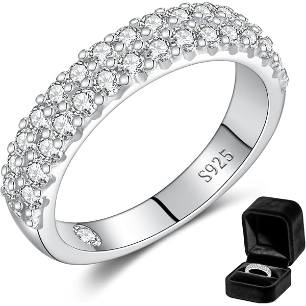 Churumbela 5 Diamantes Moissanita 3mm Anillo Oro Blanco 14k | Meses Sin