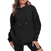 FKEEP Oversize Hoodies Women Fleece Crewneck Sweatshirt Casual Long Sleeve Pullover Tops with Pockets