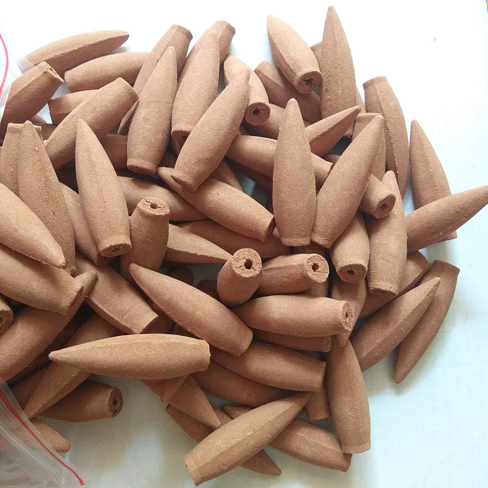 YXYMCF Oversized 30 Minutes Flow Cloud Tower Incense Cones Bullet Ornamental Backflow Sandalwood Wormwood Cone Incenses 50pcs/lot (Sandalwood Smell)
