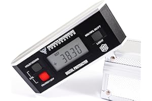 PEC TOOLS Digital Inclinometer, 360° Protractor Angle Finder Level, Magnetic V-Groove Base Protractor with Large Backlit LCD Display, High-Precision Meter Tool for Machining, Woodworking & Construction