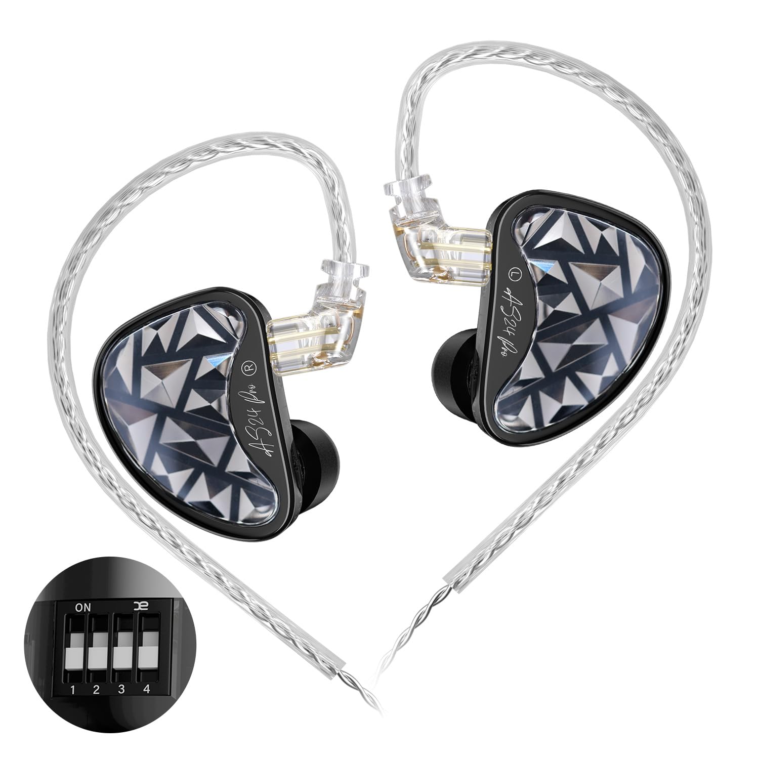 Photo 1 of KZ AS24 Pro in-Ear Monitor Headphone, 24BA Drivers High-Performance IEM with 8 Tuning Switches, HiFi Bass Noise Isolation Gaming Earbuds Clarity in All Frequency Comfortable Earphones (Nomic)