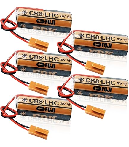 5-Pieces ER3V 3.6V Lithium Battery Replacement For OMRON Cpm2a Bat01 Cpm2abat01 Cpm2a Cqm1h With Plug