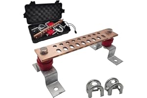 MOKIKUBA Copper Ground Bus Bar,Multipurpose Ground Bar Kit 10" x 2" x.25 with 18 x 0.41 Terminal Positions and UL Material Standoff BusBar Insulators