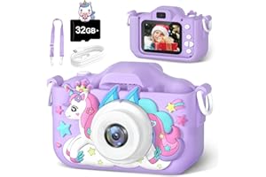 Anesky Kids Camera, Toy for Kids Aged 3 4 5 6 7 8 9 10 11 12, 1080P HD Toddler Digital Video Camera, Children's Camera for Bo