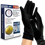 Dr. Arthritis Full Length Copper Compression Gloves Black L (Pair)