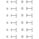 Tornito 12 Pairs Tiny Stud Earrings Stainless Steel Round Cubic Zirconia Barbell Stud Earrings Set For Men Women Screw Flat Back Earrings 2MM-3MM 20G