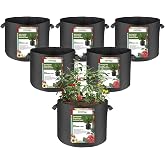 FVOTNW 6-Pack 20 Gallon Grow Bags, 300g Non-Woven Fabric Planting Bags with Handles, Breathable Drainable Planter Bags for Vegetables, Flowers and Indoor Outdoor Gardening