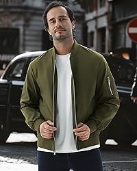 WULFUL Men's Bomber Jacket Lightweight Casual