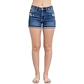 Judy Blue Mid Rise Cell Phone Pocket Destroy and Cuff Dad Shorts